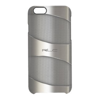 Gray metallic geometric modern design uncommon clearly™ deflector iPhone 6 case