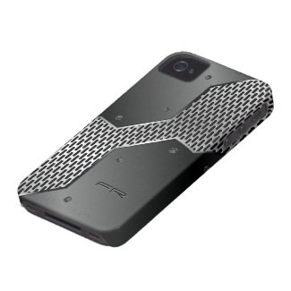 Gray Metallic Look Geometric Pattern. iPhone 4 Cover