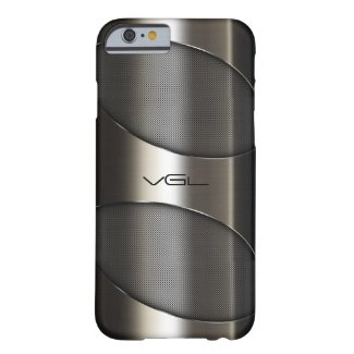 Gray Metallic Modern Geometric Design Barely There iPhone 6 Case