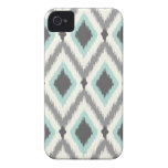Gray & Mint Tribal Ikat Chevron iPhone 4 Case