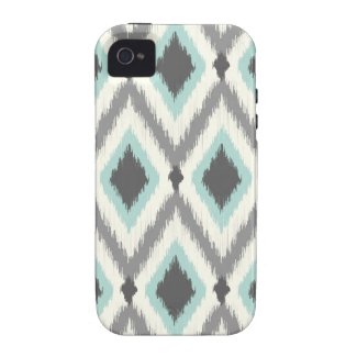 Gray & Mint Tribal Ikat Chevron iPhone 4 Case