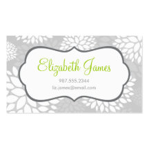 Gray Modern Flowers Business Cards