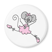 Gray Mouse Ballerina Magnet