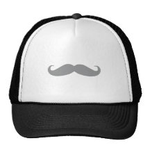 Gray Mustache Pattern Mesh Hat