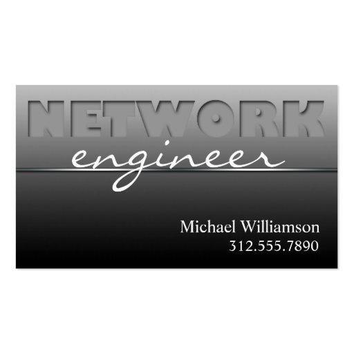Gray Network Technology Sleek Business Cards