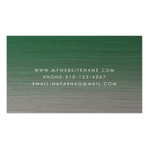 Gray Oak Green Zen Business Card (back side)
