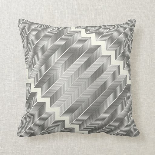 Gray & Off White Arrow Herringbone Pattern Throw Pillow Zazzle