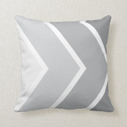 Gray Ombré Chevron Stripes Pattern Throw Pillow