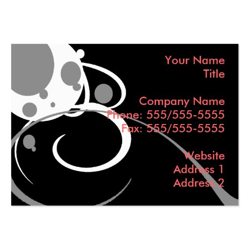 Gray On Black Business Cards (front side)
