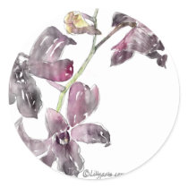 Gray Orchid Wedding Envelope Seals stickers by lillyarts Gray Orchid Wedding Envelope Seals stickers