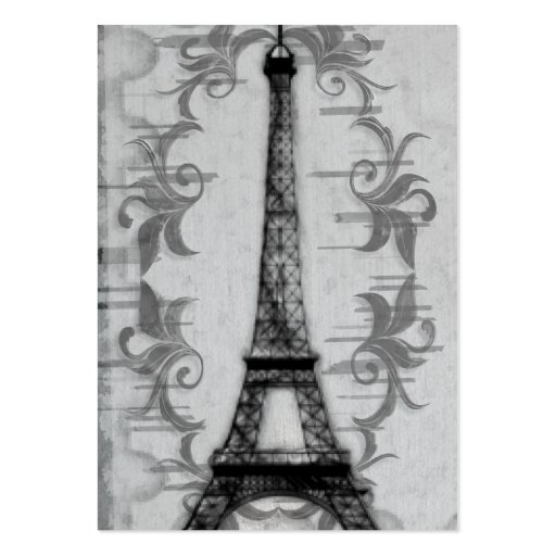 Gray Paris Grunge Reception Seating Card Business Card Templates (back side)