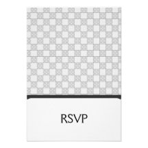 Gray Patchwork Pattern Invitations
