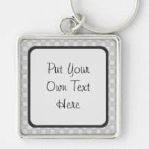 Gray Patchwork Pattern Key Chains