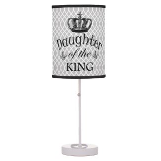 Gray Pattern Daughter of the King Table Lamp