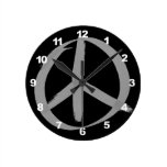 Gray Peace Sign wall clocks