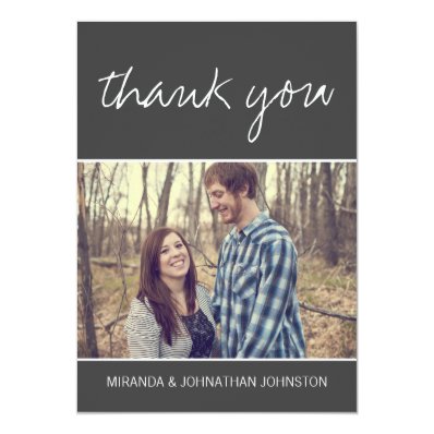 Gray Photo Wedding Thank You Cards