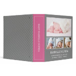GRAY & PINK BABY 2" PHOTO ALBUM BINDER binders