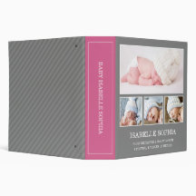 GRAY & PINK BABY 2" PHOTO ALBUM BINDER