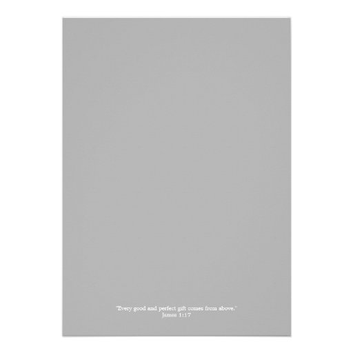 Gray Pink Damask Cross Girl Photo Baptism Announcement