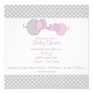 Gray & Pink Mama & Baby Elephant Shower