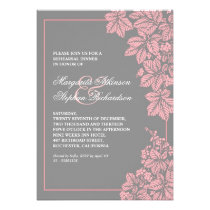 gray & pink vineyard rehearsal dinner invites