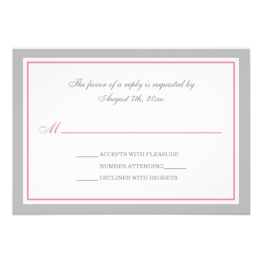 Wedding Invitations With Rsvp And Reception Cards Pink Wedding