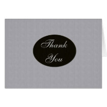Gray Pinstripe Texture Thank You Card