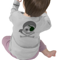 Gray Pirate Skull 2-Sided Infant Longsleeve Tee Shirt