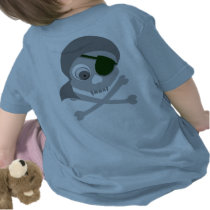 Gray Pirate Skull 2-Sided Infant T-Shirt