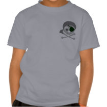 Gray Pirate Skull 2-Sided Kids' Shirts