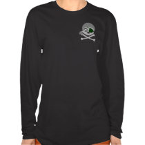Gray Pirate Skull 2-Sided Women's Dark Shirts