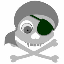 Gray Pirate Skull 2-Sided Women's Shirts