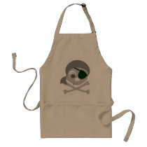 Gray Pirate Skull Aprons