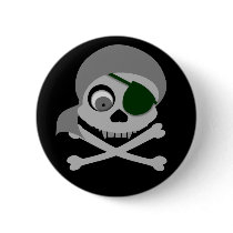 Gray Pirate Skull Buttons