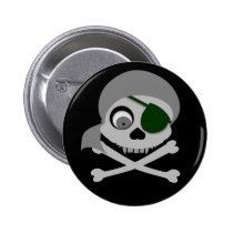 Gray Pirate Skull Buttons