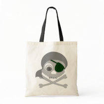 Gray Pirate Skull Canvas Bags
