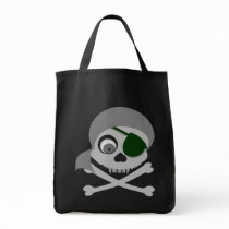 Gray Pirate Skull Dark Bags