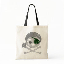 Gray Pirate Skull Distressed Canvas Bags