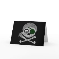 Gray Pirate Skull Distressed Cards