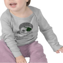 Gray Pirate Skull Distressed Infant Longsleeve T-shirts