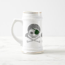 Gray Pirate Skull Distressed Steins Mug