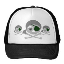 Gray Pirate Skull Hats