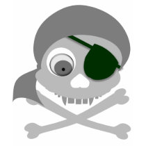 Gray Pirate Skull Kids' Dark Shirts
