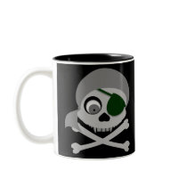 Gray Pirate Skull Mugs