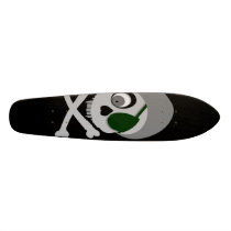 Gray Pirate Skull Skateboard