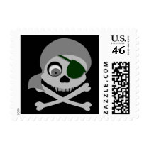 Gray Pirate Skull Stamps
