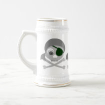 Gray Pirate Skull Steins Coffee Mug