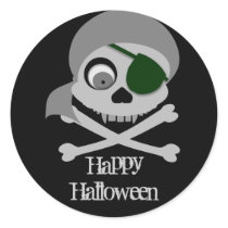 Gray Pirate Skull Stickers