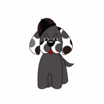 Gray Polka Dot Puppy photo sculptures