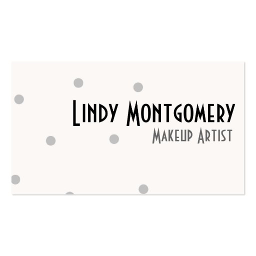 Gray Polkadot Personalized Business Cards (front side)